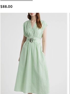 Striped fit and flare midi dress. Zoe and Clare